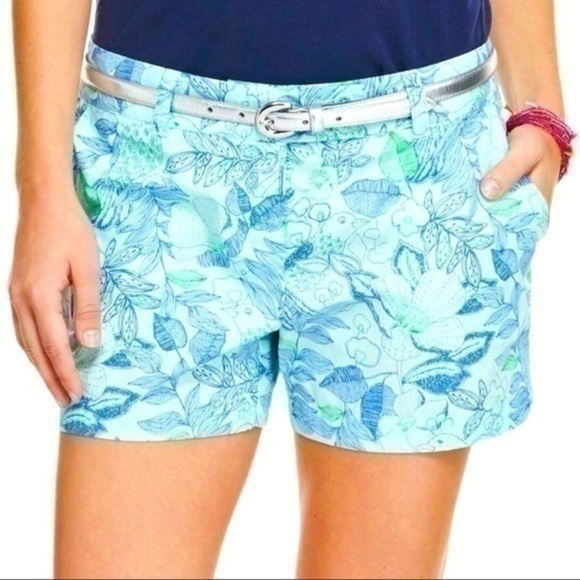 Vineyard Vines Pants - Vineyard Vines Size 00 Cordia Green Navy Floral Printed Dayboat Shorts